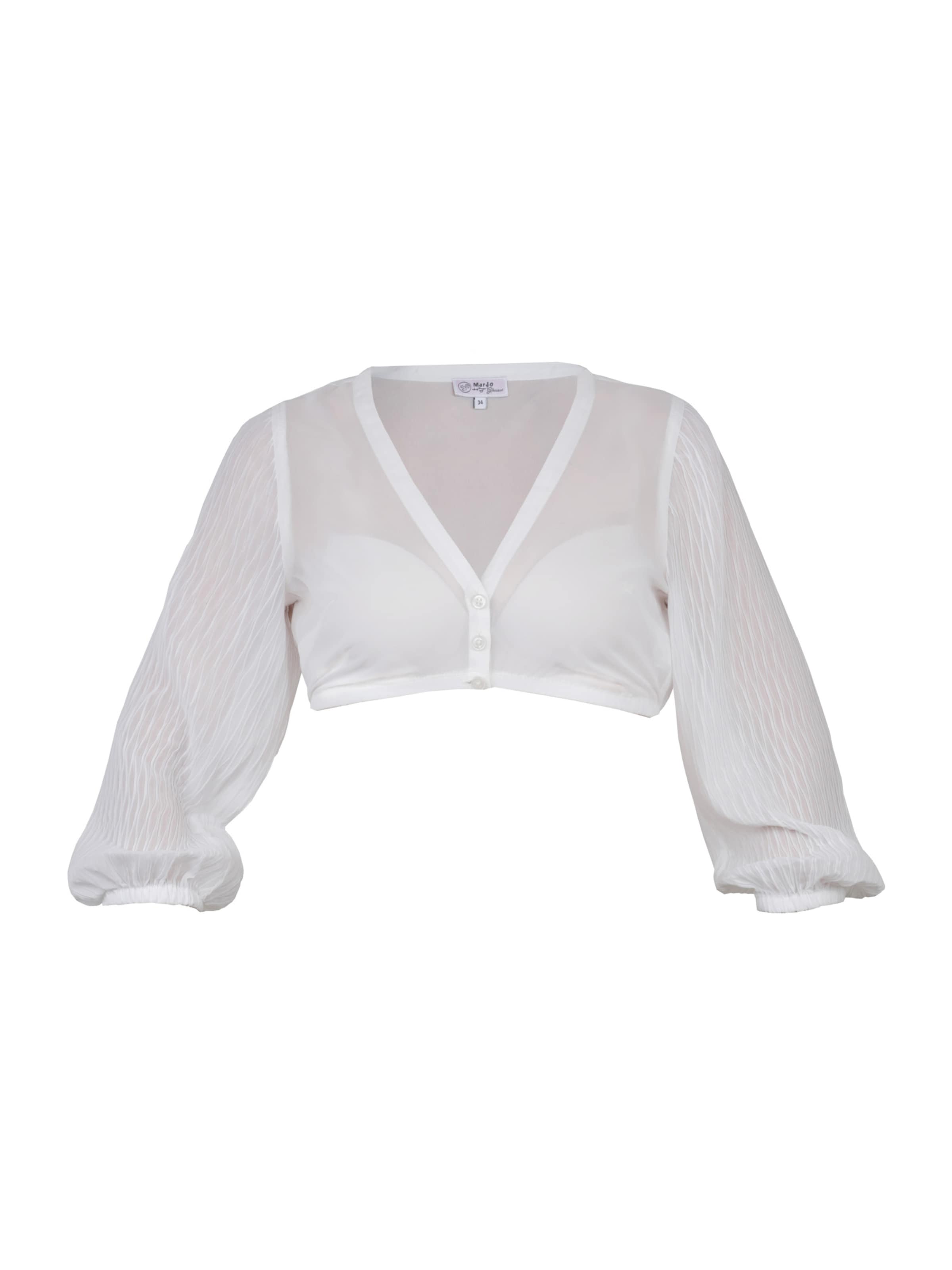 MARJO Блуза в традиционен стил 'Nandlstradt' в бяло: отпред