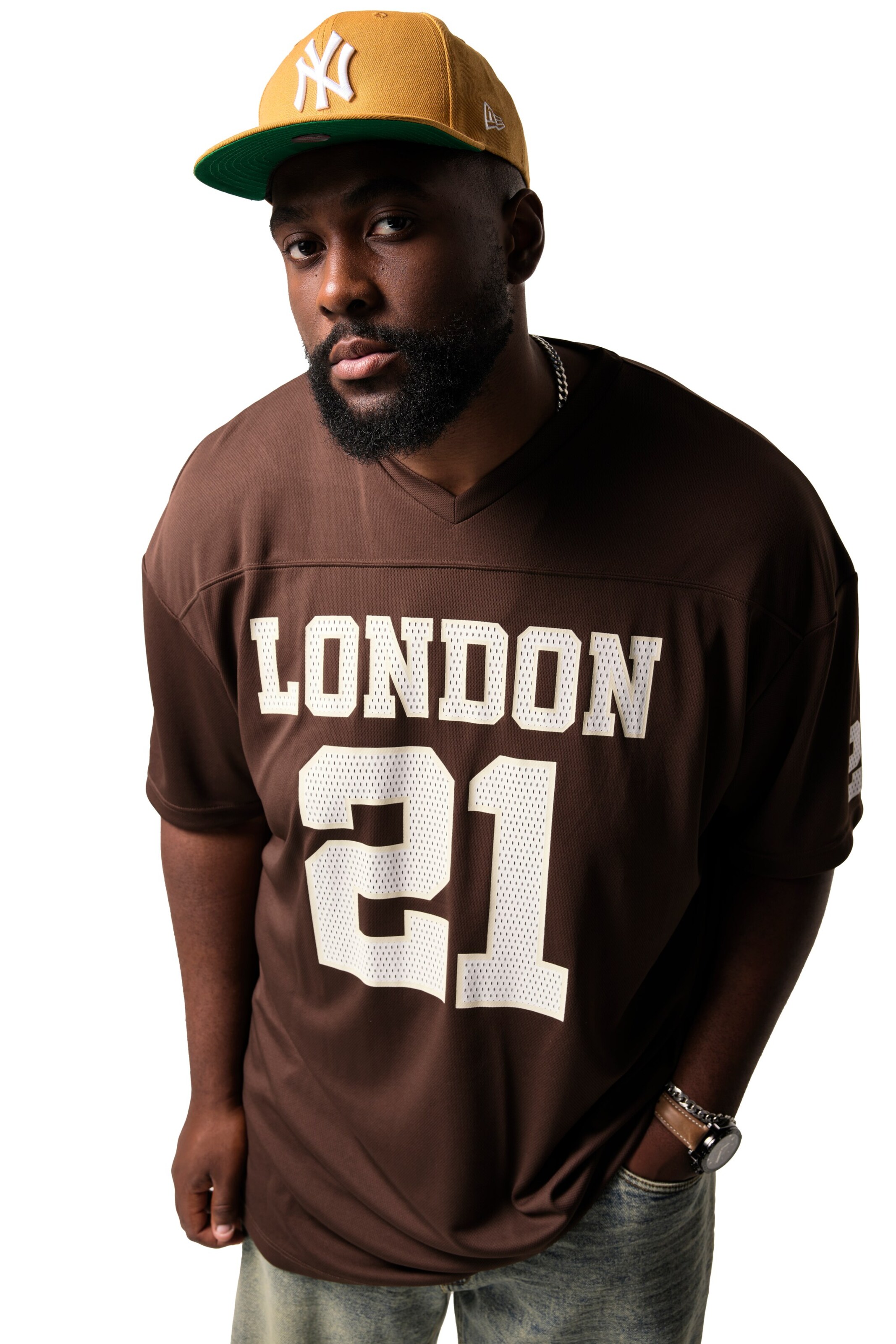 STHUGE Shirt in Bruin: voorkant