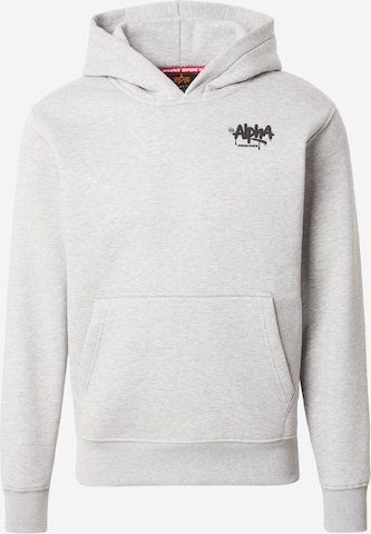 Sweat-shirt 'Signature' ALPHA INDUSTRIES en gris : devant