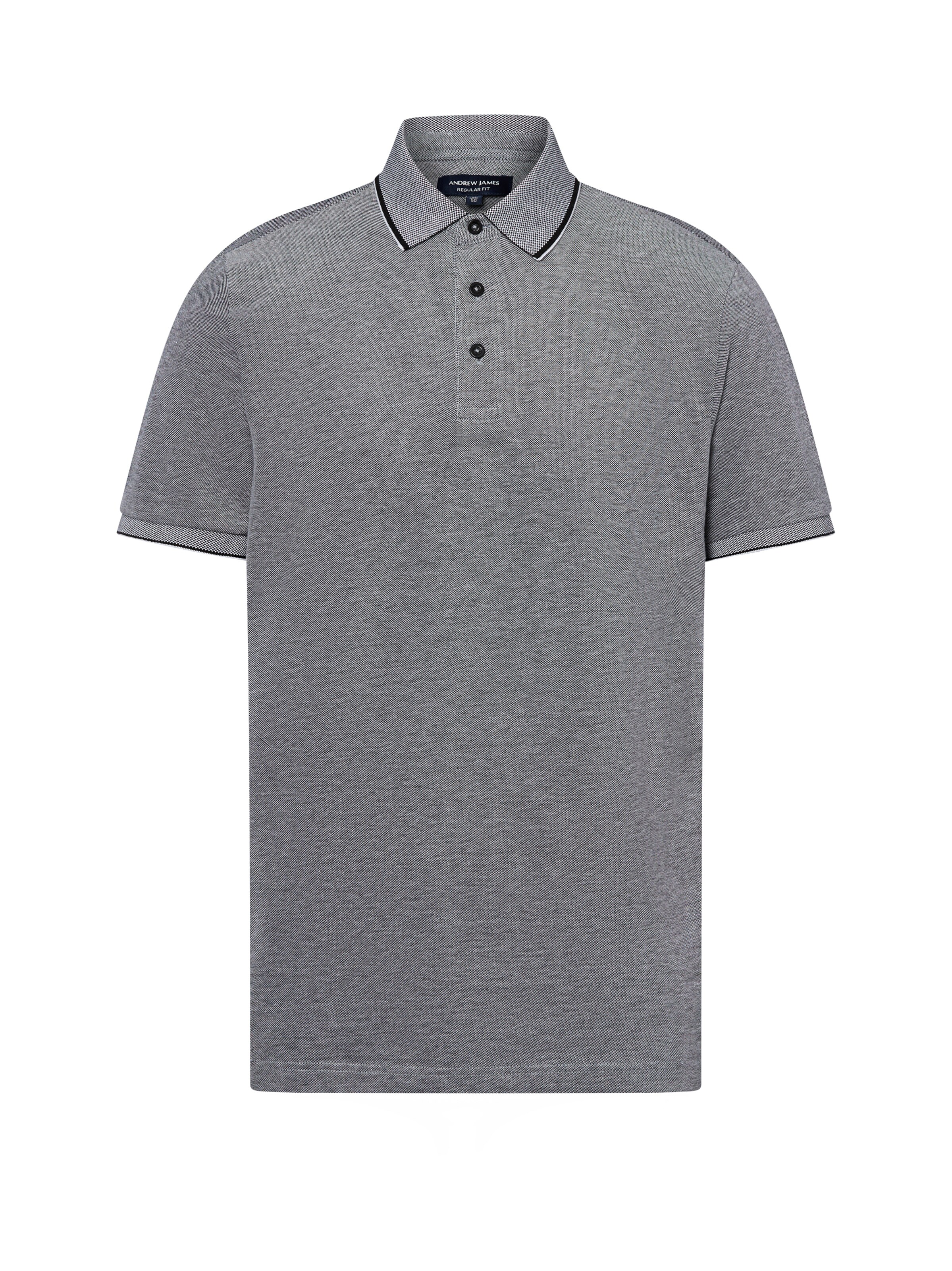 Andrew James Poloshirt in Grau: Vorderseite