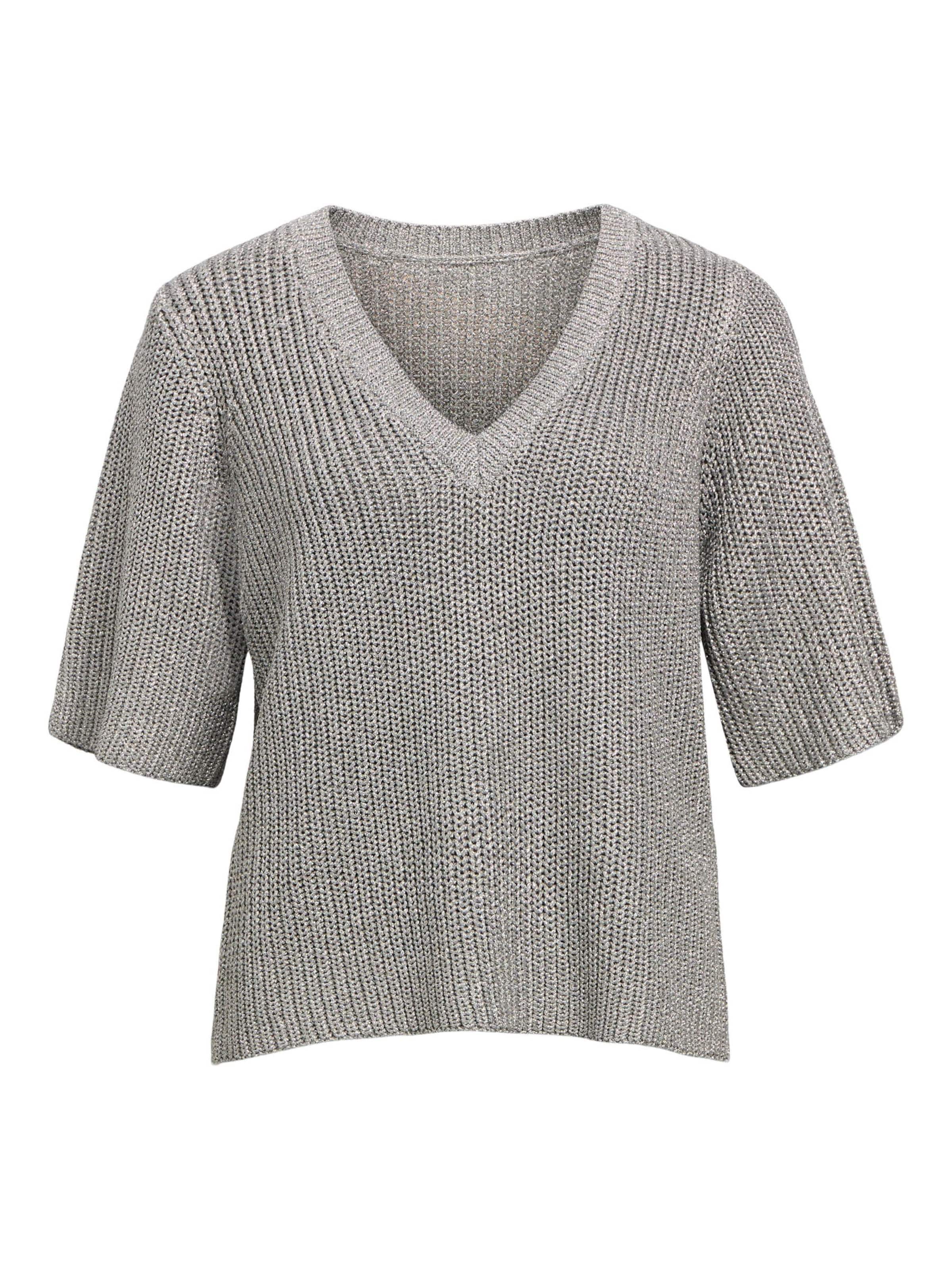 OBJECT Svetr 'KORA' – stříbrná: přední strana