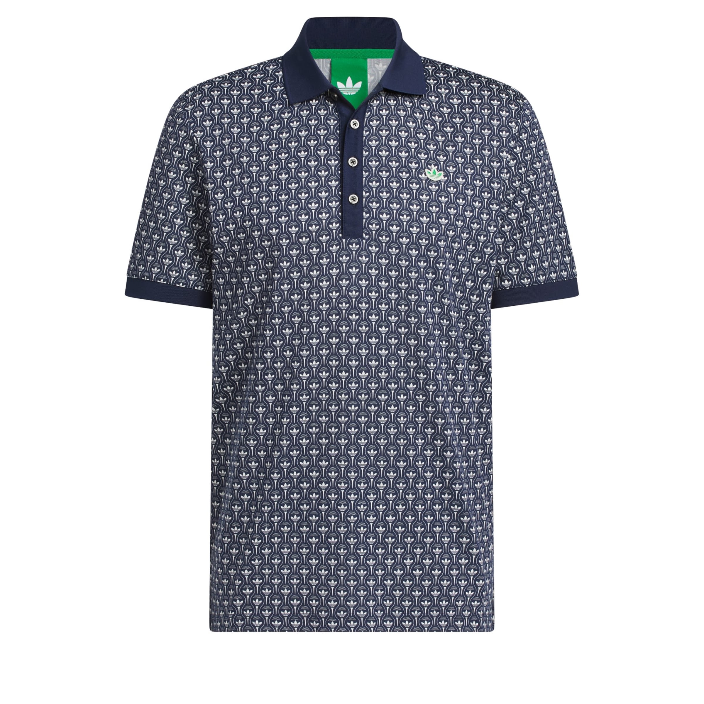 ADIDAS PERFORMANCE T-Shirt fonctionnel 'Originals All Over Trefoil' en bleu marine / vert / blanc, Vue avec produit