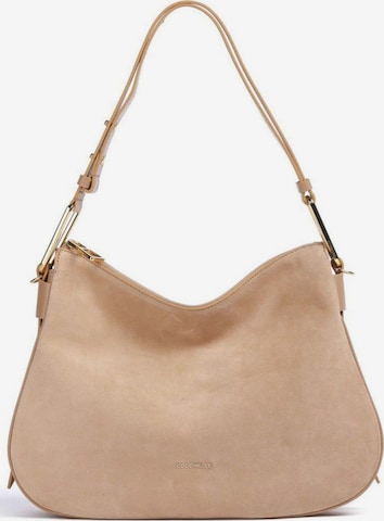 Borsa a spalla 'Magie Suede Bim 36x24x10.5 cm' di Coccinelle in beige: frontale