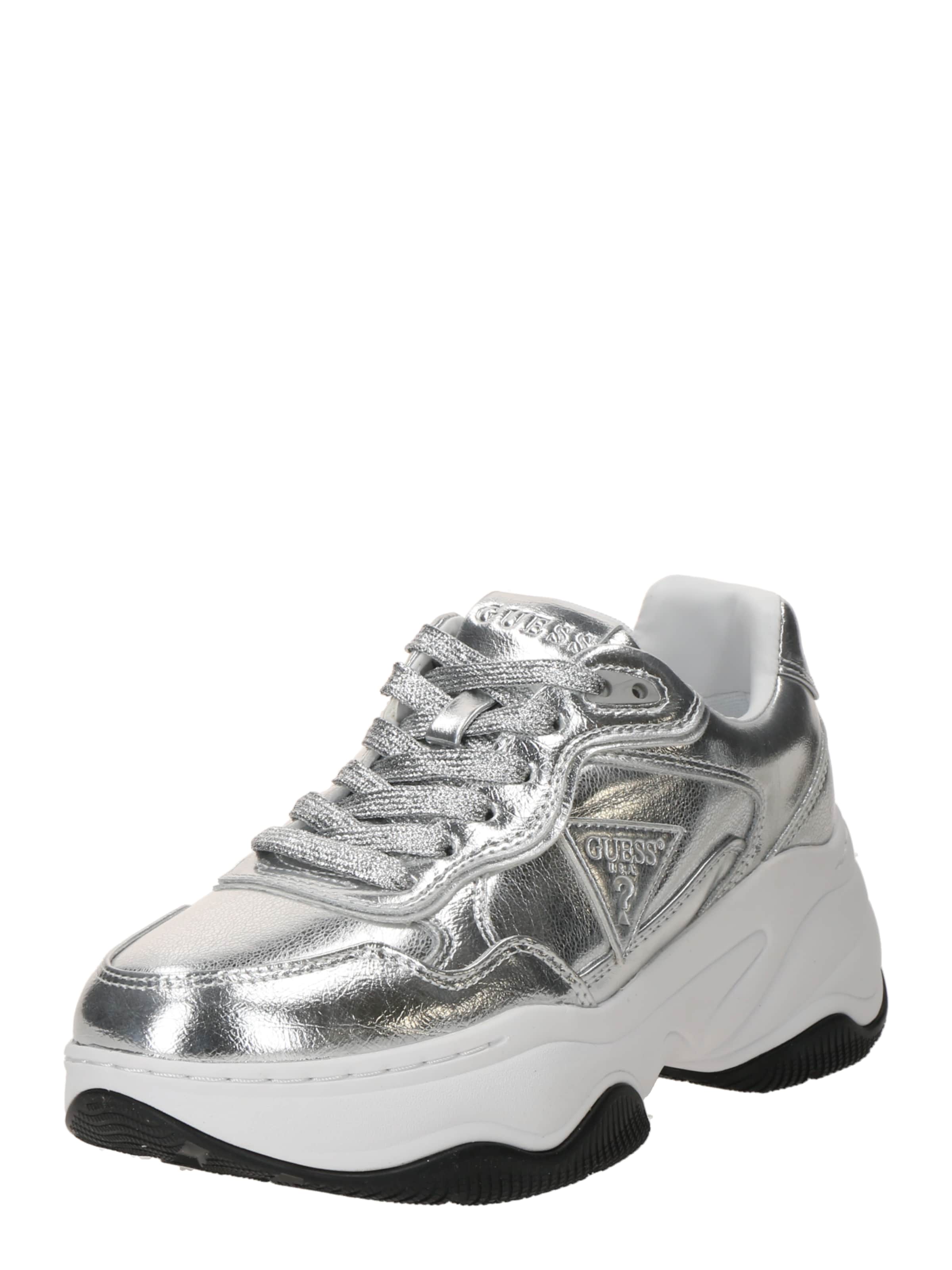 Baskets basses 'Happy' GUESS en argent : devant