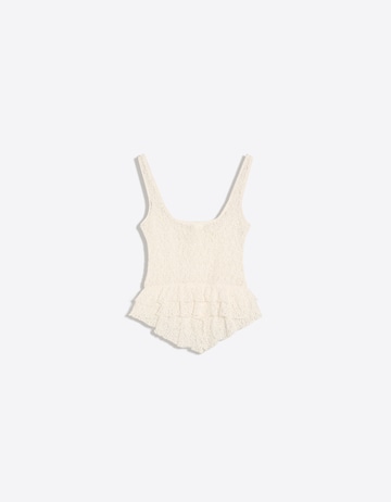 Bershka Toppi värissä valkoinen