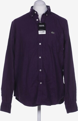 LACOSTE Button Up Shirt in L in Purple: front