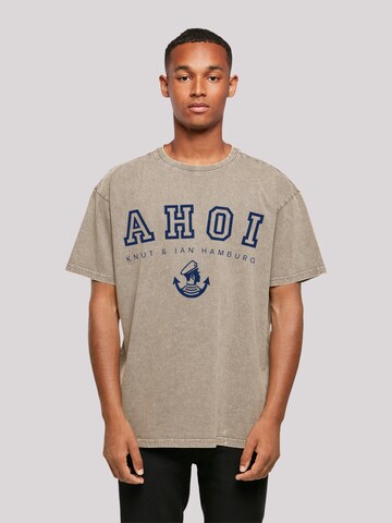 F4NT4STIC Shirt 'Ahoi Knut & Jan Hamburg' in Beige: front