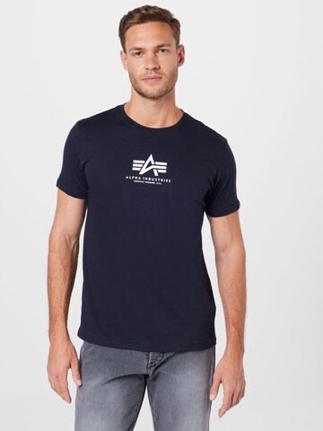 ALPHA INDUSTRIES Shirt in Blauw: voorkant