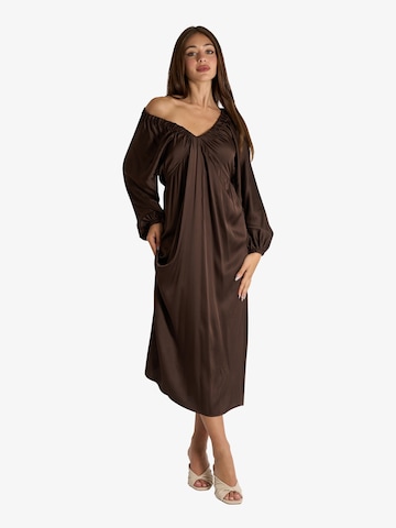 Dixie Kleid in Braun: Vorderseite