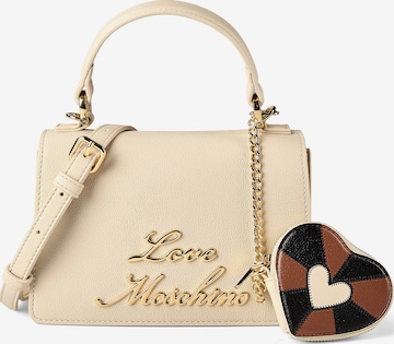 Sacs à main 'Heart Charm' Love Moschino en beige : devant