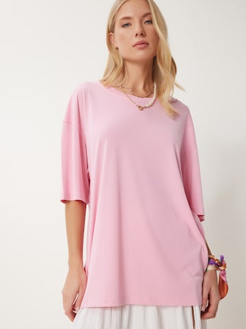 T-shirt Happiness İstanbul en rose