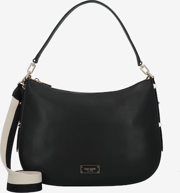 melns Kate Spade Pleca soma 'Liv Pebbled Leather Large Hobo': no priekšpuses