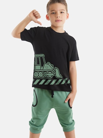 Denokids Set 'Digger on Duty' in Schwarz: Vorderseite