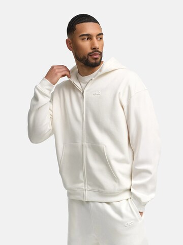 cfab (formerly creamy fabrics) Sweatshirt 'Relaxed Zip'‌‌‌ in Weiß