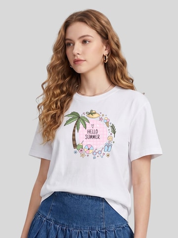 T-shirt 'Women Beach Element HELLO SUMMER Print T-Shirt' LapaPlus en blanc : devant