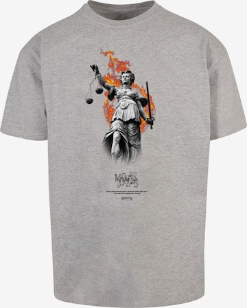 MJ Gonzales Shirt 'Justitia x Heavy' in Grey: front