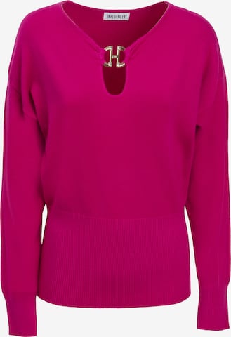 rozā Influencer Džemperis: no priekšpuses