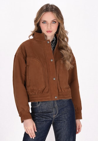 Veste mi-saison DreiMaster Vintage en marron : devant