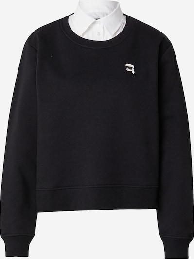Karl Lagerfeld Collegepaita 'IKON' värissä musta / offwhite, Tuotenäkymä