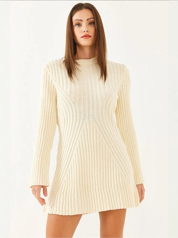 Abito in maglia di Bianco Lucci in bianco: frontale