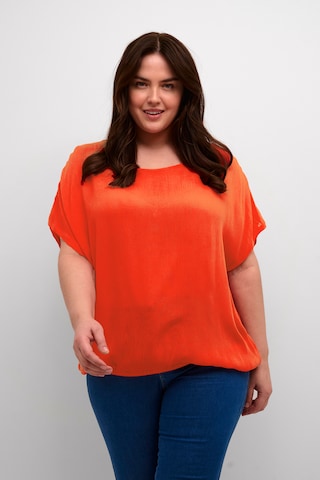 KAFFE CURVE Blouse 'Ami' in Rood: voorkant