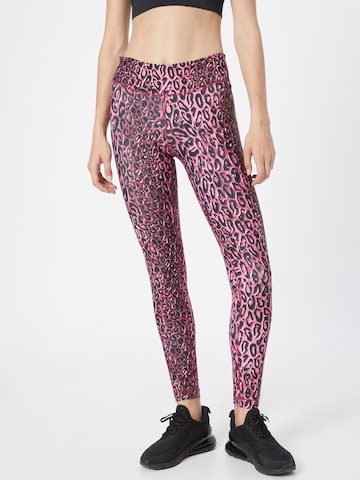 Reebok Skinny Workout Pants in Pink: front