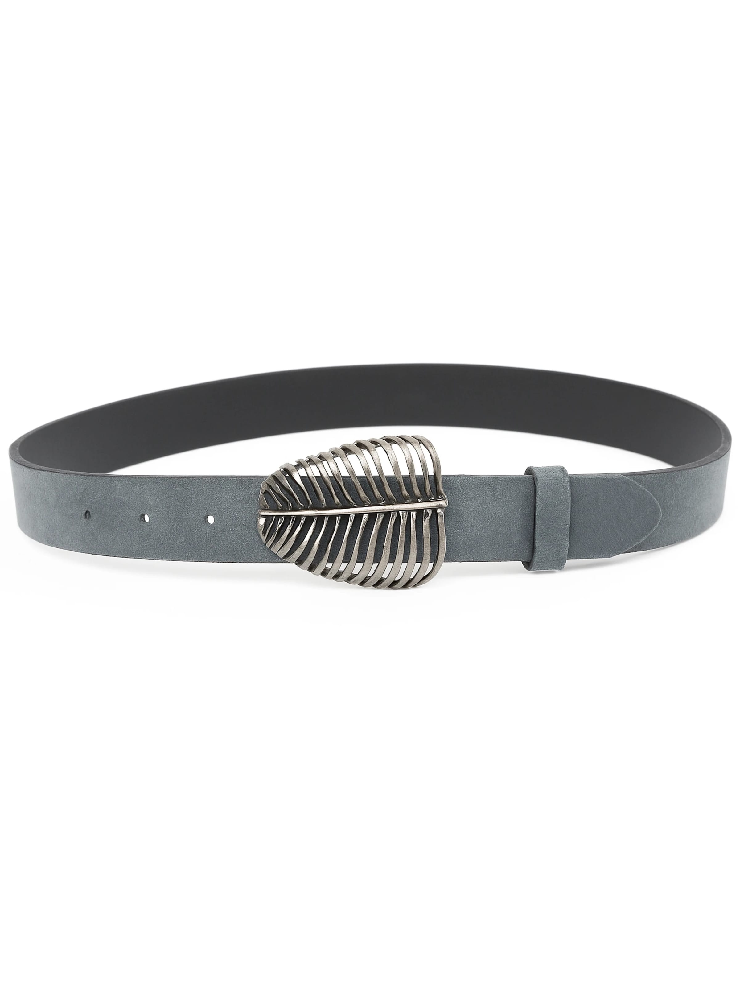 COLLEZIONE ALESSANDRO Belt 'Blatt' in Grey: front