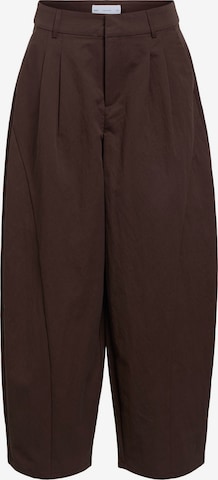 OBJECT Pleat-front trousers 'OBJTanya' in Brown: front