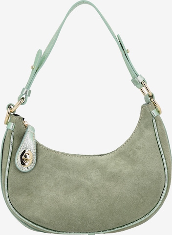 Borsa a spalla di faina in verde: frontale