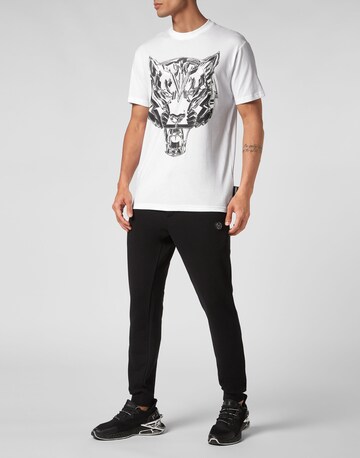 Plein Sport - Camiseta 'Chrome Tiger' en blanco
