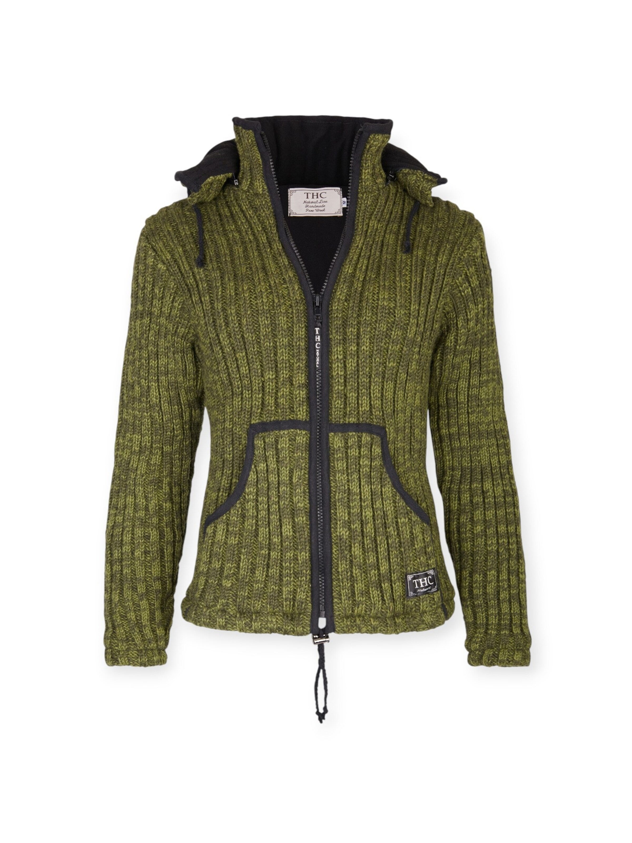 THC Natural Line Strickjacke 'THC 720'‌‌‌‌‌‌‌‌‌‌ in Grün: Vorderseite