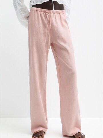 Wide leg Pantaloni de la Pull&Bear pe roz: față