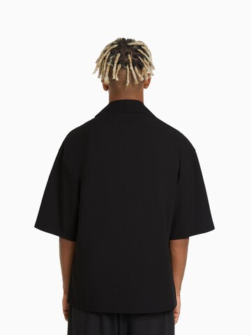 Bershka Comfort fit Button Up Shirt in Black