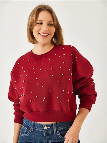 Bianco Lucci Sweatshirt in Rot