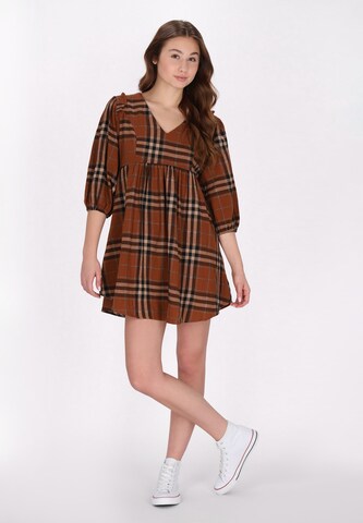 MYMO Jurk in Bruin