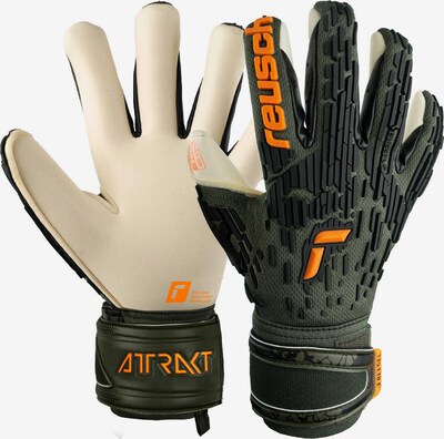 REUSCH Sporthandschoenen 'Attrakt Freegel Gold X' in de kleur Beige / Donkergroen / Oranje / Zwart, Productweergave