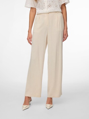 VERO MODA - Pierna ancha Pantalón plisado 'VMSissevera' en beige: frente