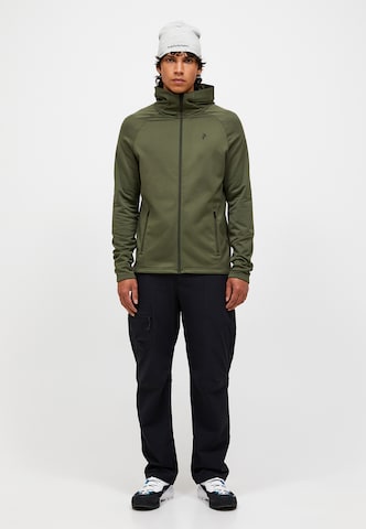 PEAK PERFORMANCE Fleece jacket 'M Rider Essentials Midlayer Zip Hood' in Green