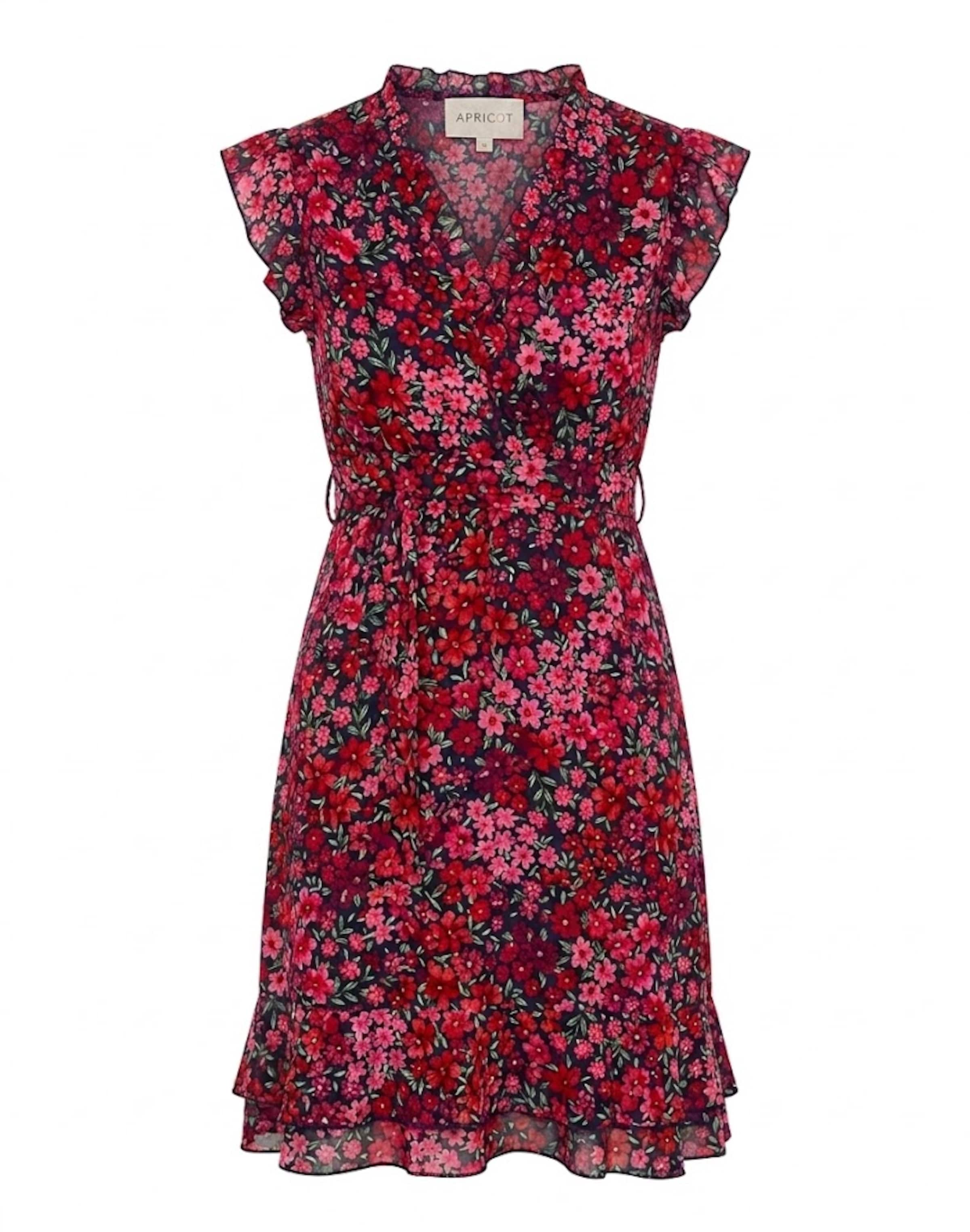 Apricot Ruffle Floral Patchwork Mini Dress ' ' in Lila: Vorderseite