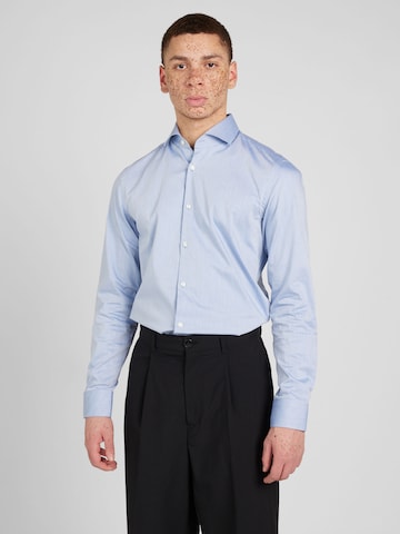 HUGO Red Slim fit Button Up Shirt 'Kason' in Blue: front