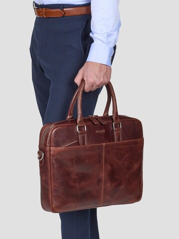 Borsa per laptop 'Laptop Business Bag Carter Brown' di Howard London in marrone: frontale