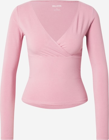 T-shirt HOLLISTER en rose : devant