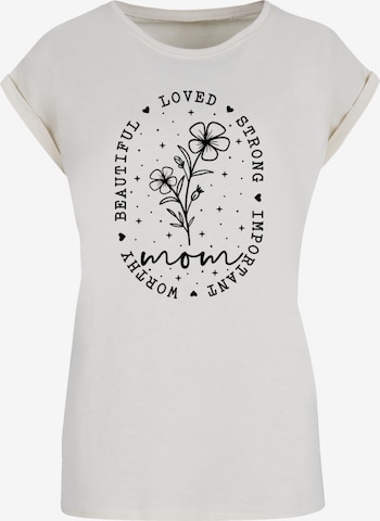 F4NT4STIC T-Shirt 'Mothers Day Black Art Print for Mom Best Mom Ever' in Beige: Vorderseite