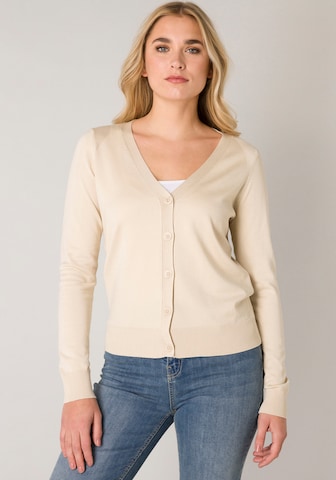 BASE LEVEL Knit Cardigan in Beige: front