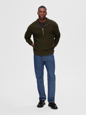 Pull-over 'SLHThim' SELECTED en vert