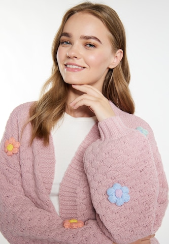 Cardigan IZIA en rose