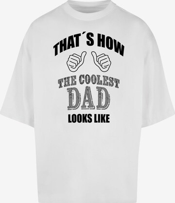Maglietta 'Coolest Dad' di Merchcode in bianco: frontale