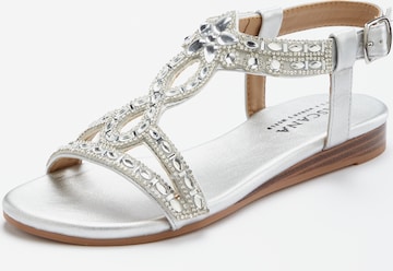 LASCANA Strap Sandals in Silver: front