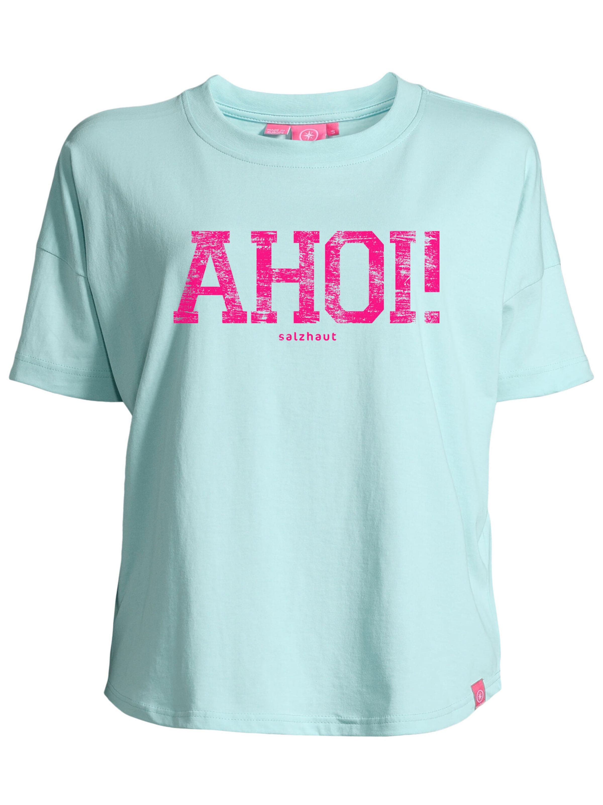 salzhaut Shirt 'LEEV-AHOI' in Blue: front