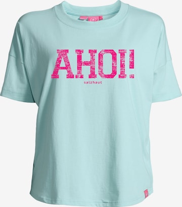 T-shirt 'LEEV-AHOI' salzhaut en bleu : devant